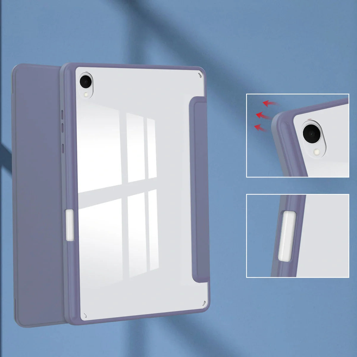 Schutzhülle mit Klappe für Galaxy Tab S11, Bizon Case Tab Clear Matt, Lavendel