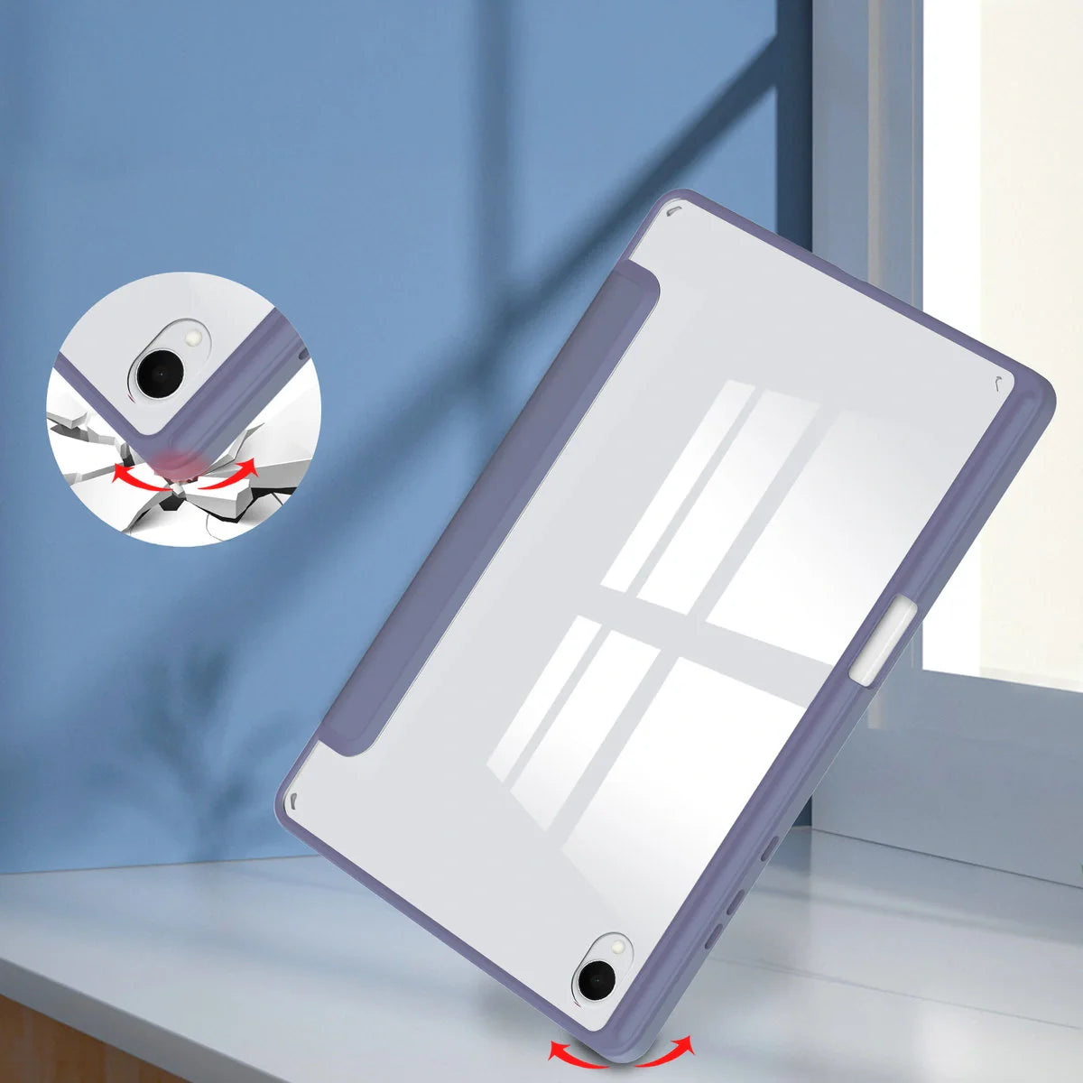 Schutzhülle mit Klappe für Galaxy Tab S11, Bizon Case Tab Clear Matt, Lavendel