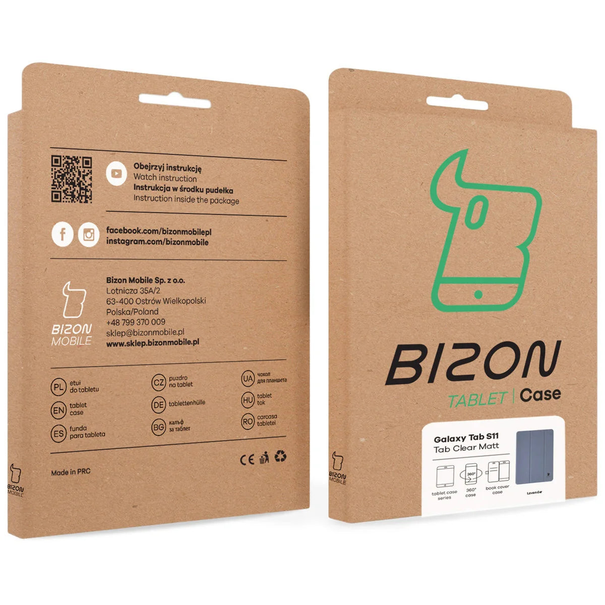 Schutzhülle mit Klappe für Galaxy Tab S11, Bizon Case Tab Clear Matt, Lavendel