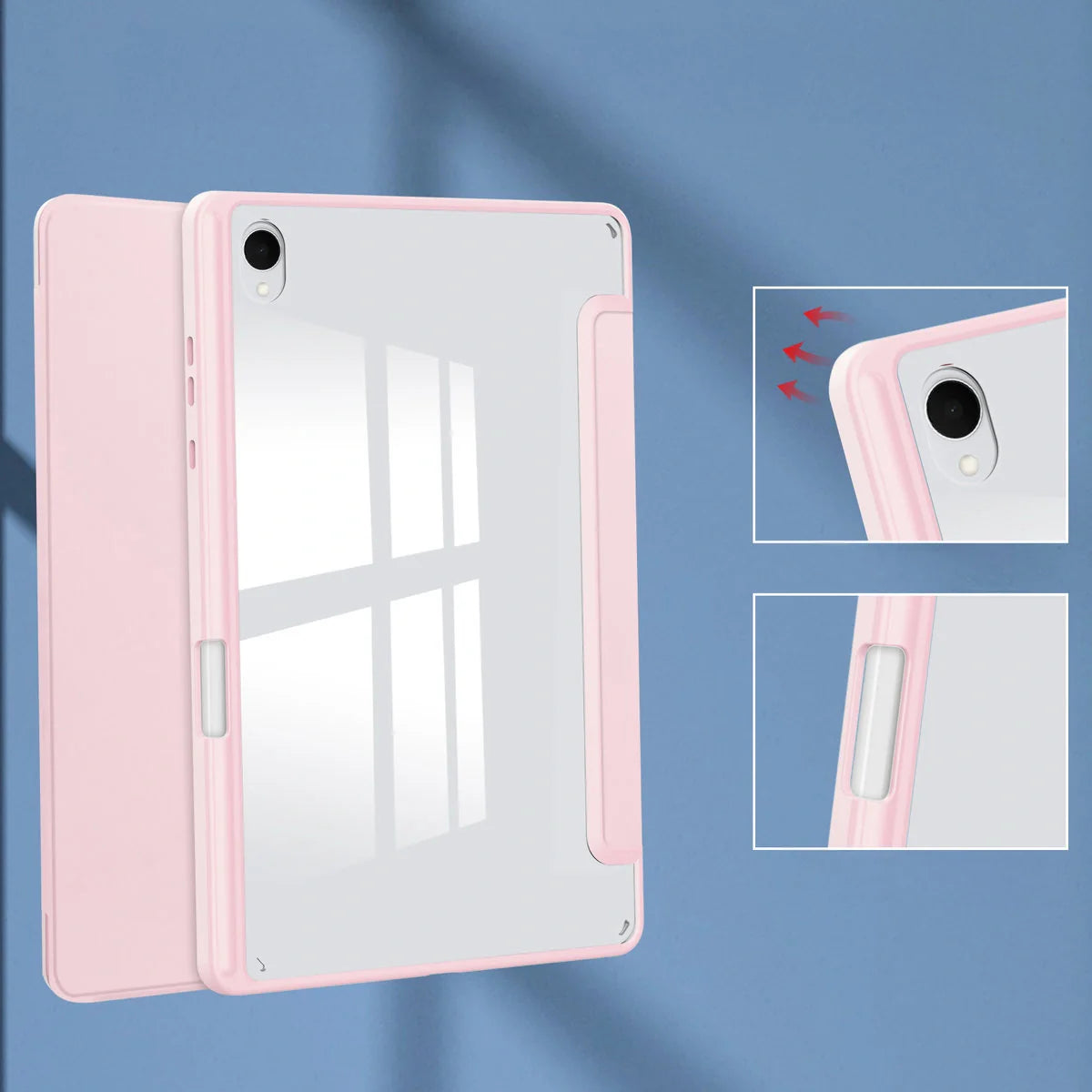 Schutzhülle mit Klappe für Galaxy Tab S11, Bizon Case Tab Clear Matt, Rosa