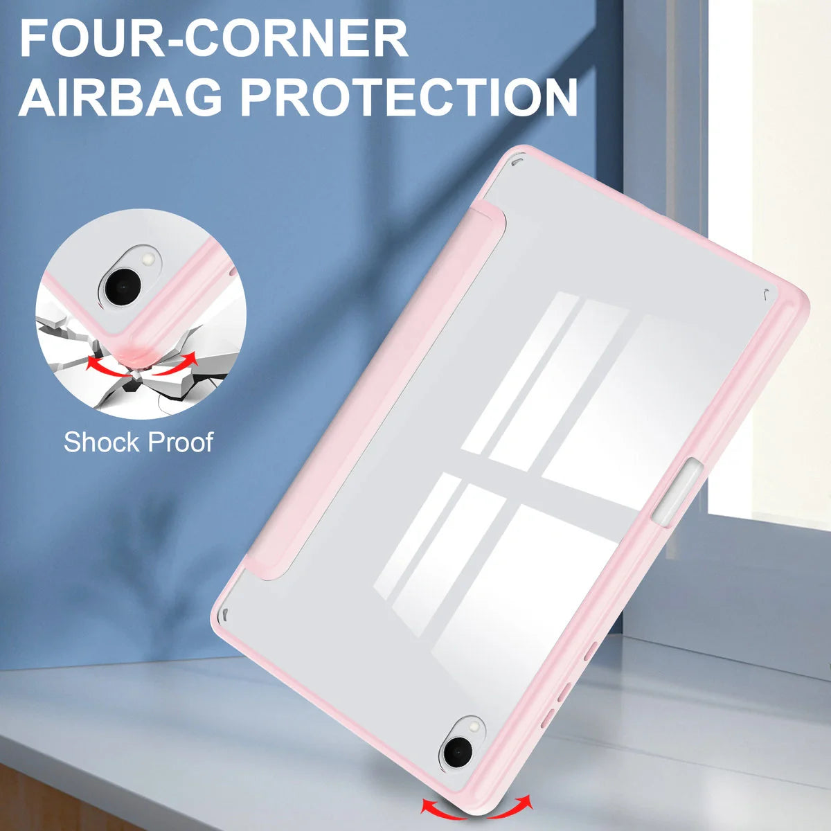 Schutzhülle mit Klappe für Galaxy Tab S11, Bizon Case Tab Clear Matt, Rosa