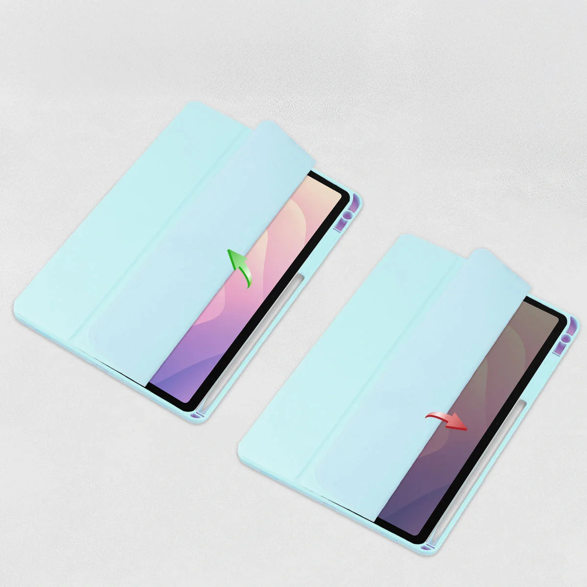 Schutzhülle mit Klappe für Galaxy Tab S11, Bizon Case Tab Clear Matt, Hellblau