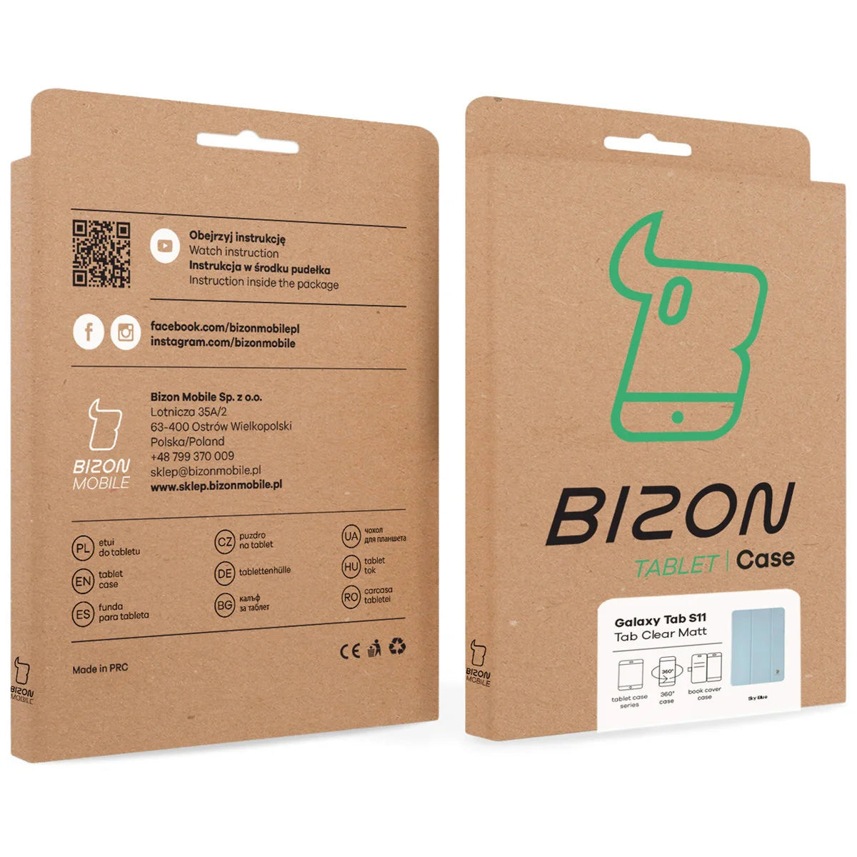 Schutzhülle mit Klappe für Galaxy Tab S11, Bizon Case Tab Clear Matt, Hellblau