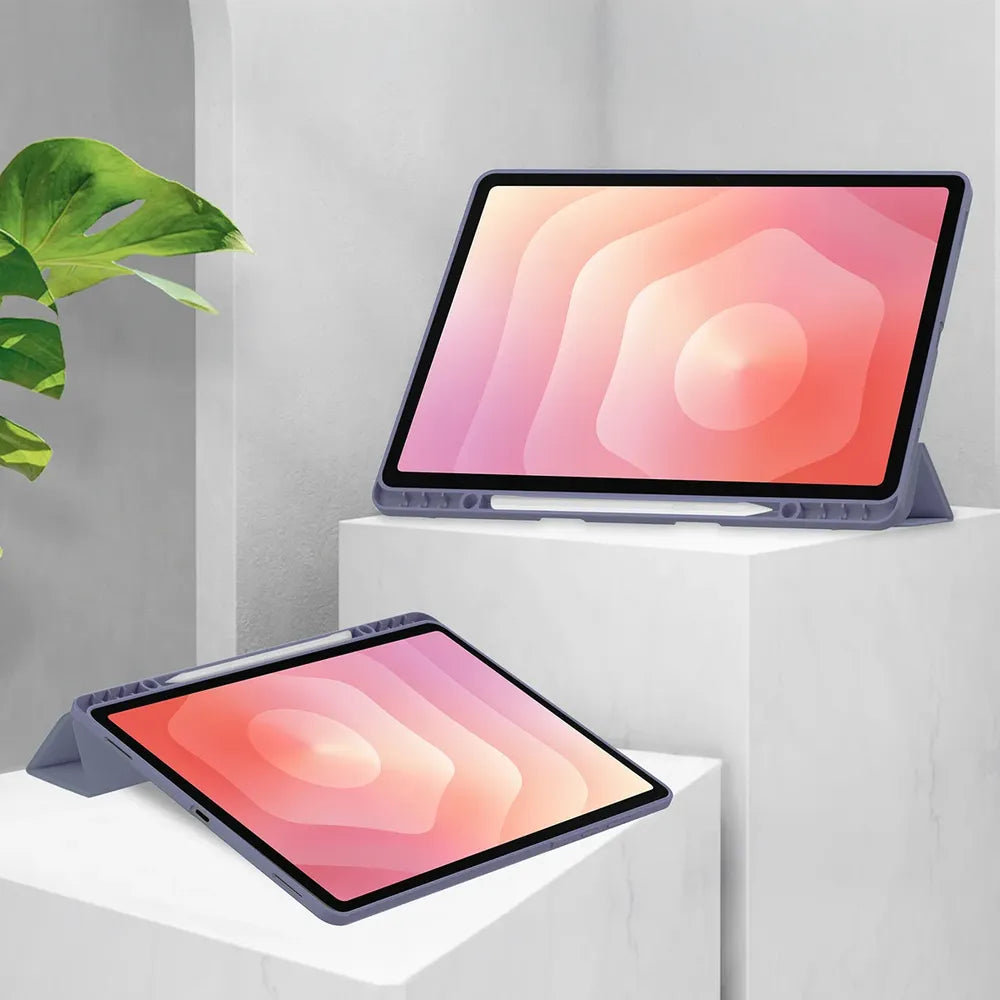 Schutzhülle mit Klappe für Galaxy Tab S12 Plus, Bizon Case Tab Clear Matt, Lavendel (2/8)