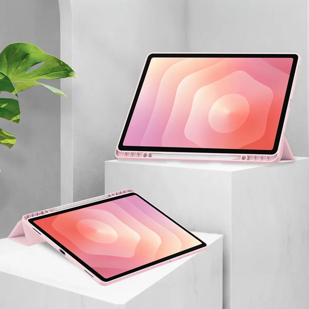 Schutzhülle mit Klappe für Galaxy Tab S12 Plus, Bizon Case Tab Clear Matt, Rosa (2/8)