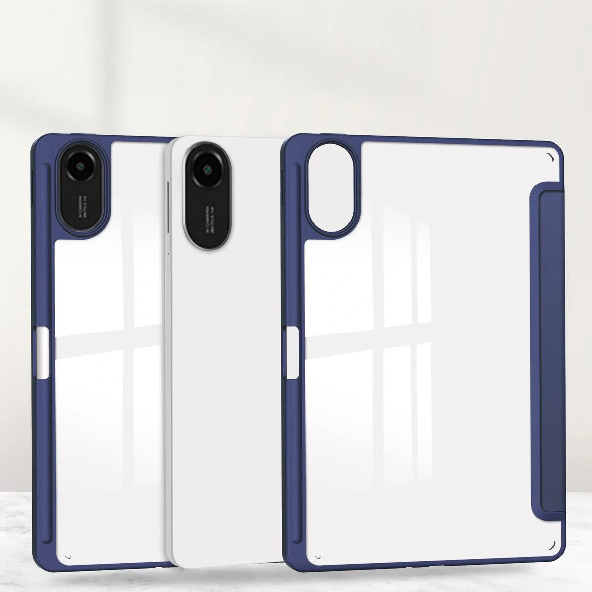 Schutzhülle mit Klappe für Xiaomi Redmi Pad 2, Bizon Case Tab Clear Matt, Dunkelblau