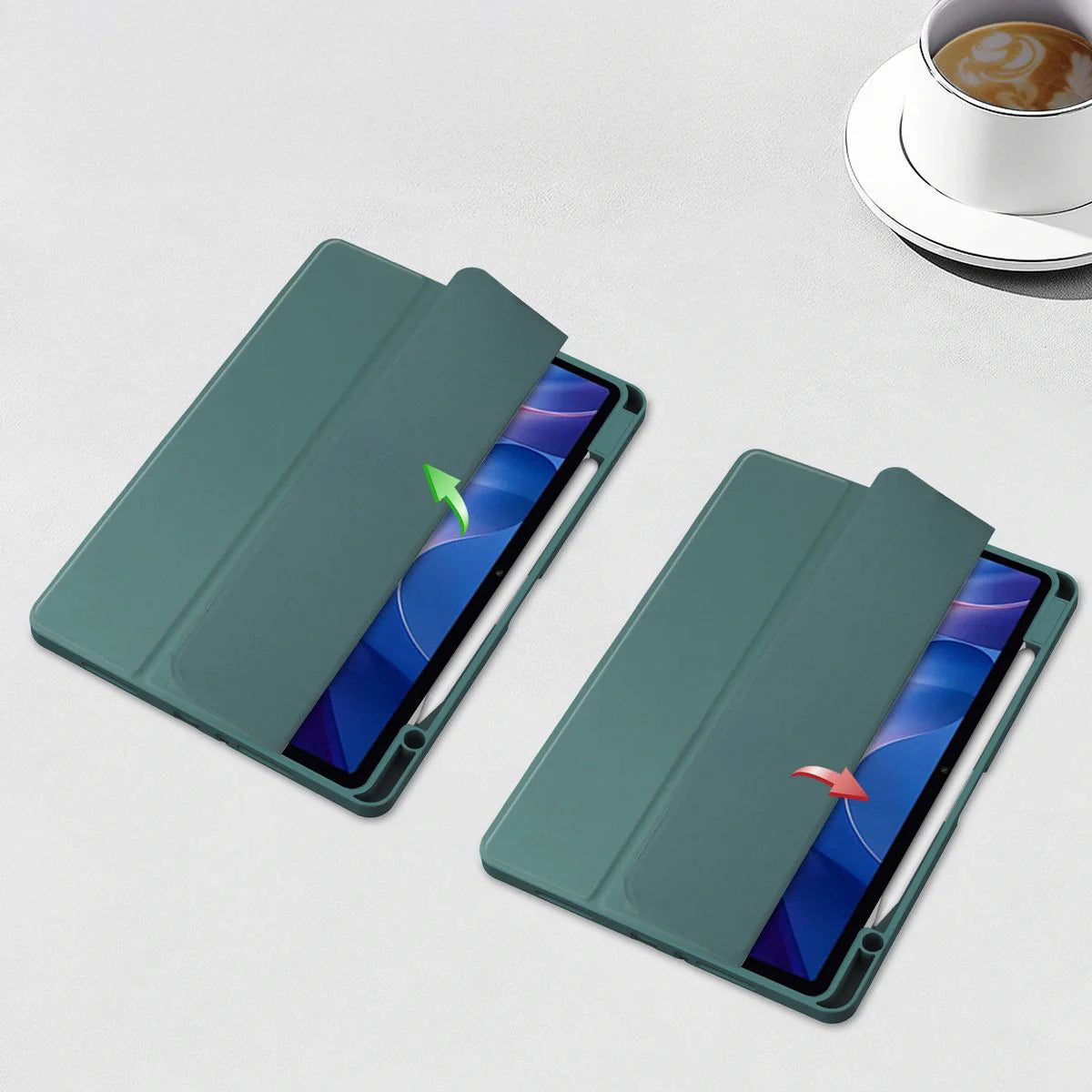 Schutzhülle mit Klappe für Xiaomi Redmi Pad 2, Bizon Case Tab Clear Matt, Dunkelgrün