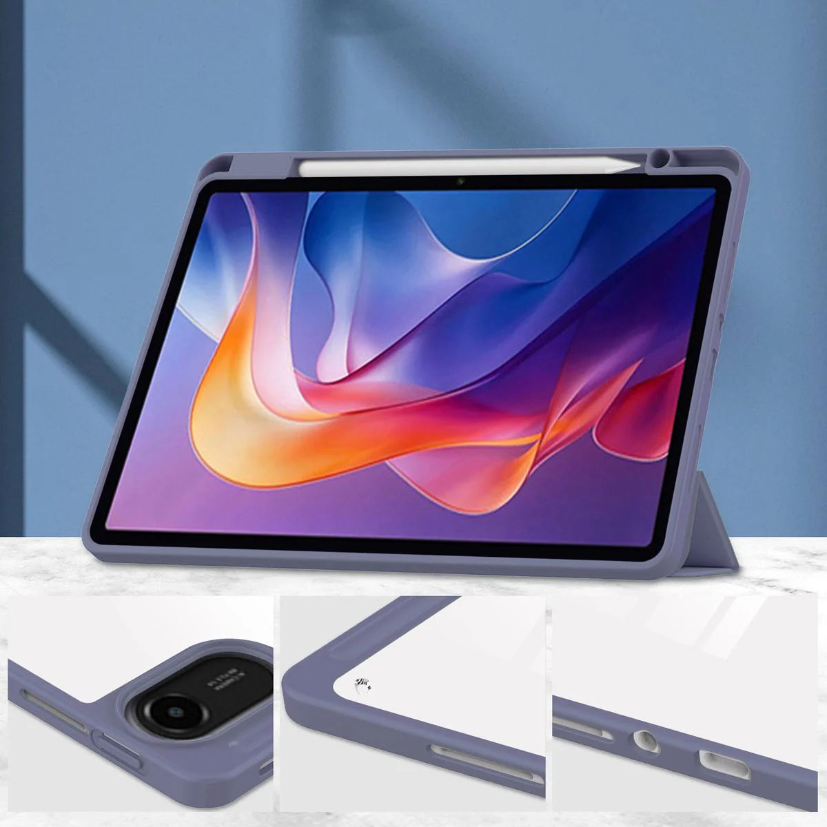 Schutzhülle mit Klappe für Xiaomi Redmi Pad 2, Bizon Case Tab Clear Matt, Lavendel