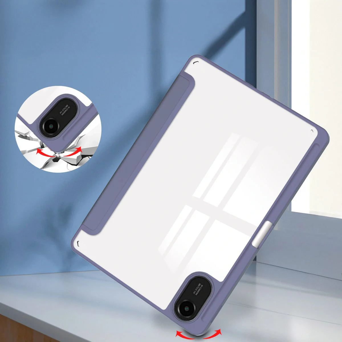 Schutzhülle mit Klappe für Xiaomi Redmi Pad 2, Bizon Case Tab Clear Matt, Lavendel