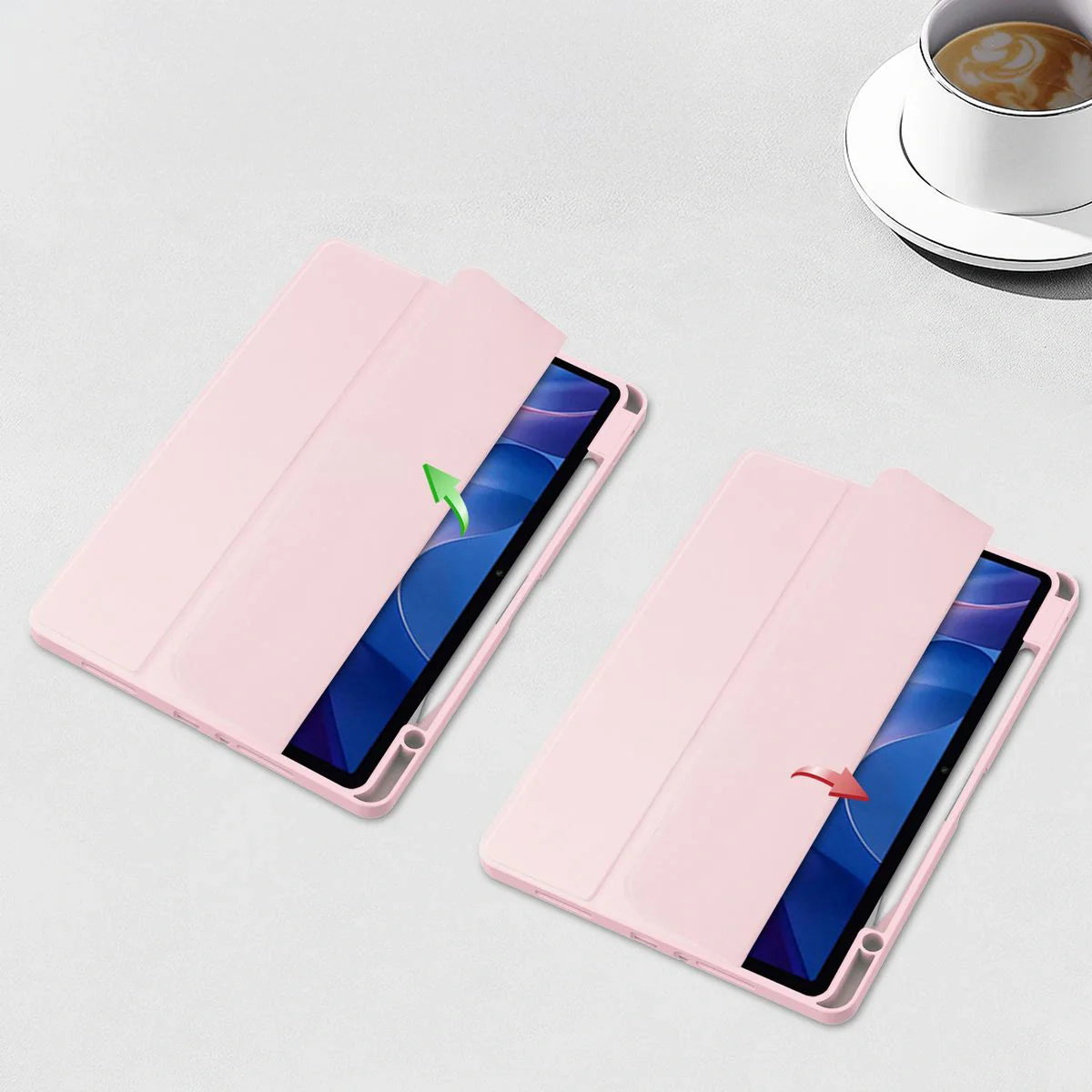 Schutzhülle mit Klappe für Xiaomi Redmi Pad 2, Bizon Case Tab Clear Matt, Rosa