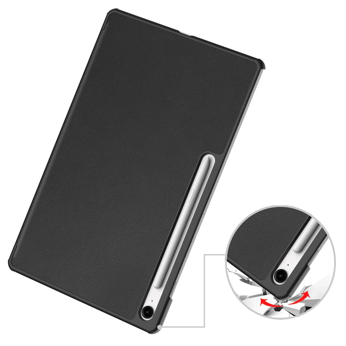 Schutzhülle für Galaxy Tab S10 FE Plus, Bizon Case Tab Croc, Schwarz