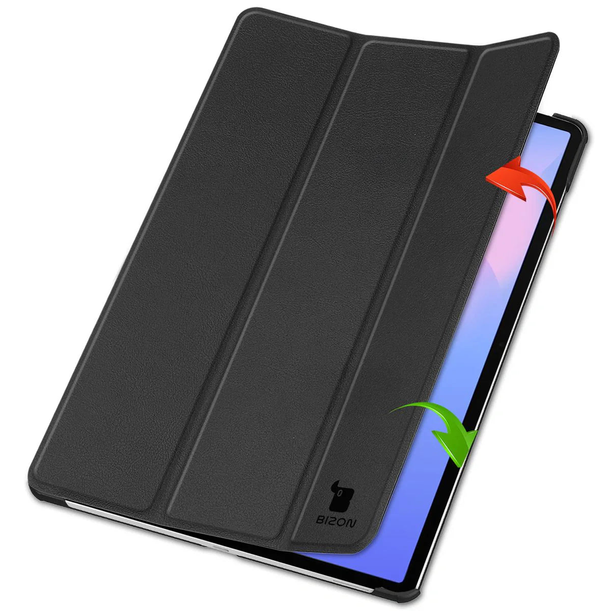 Schutzhülle für Galaxy Tab S10 FE Plus, Bizon Case Tab Croc, Schwarz
