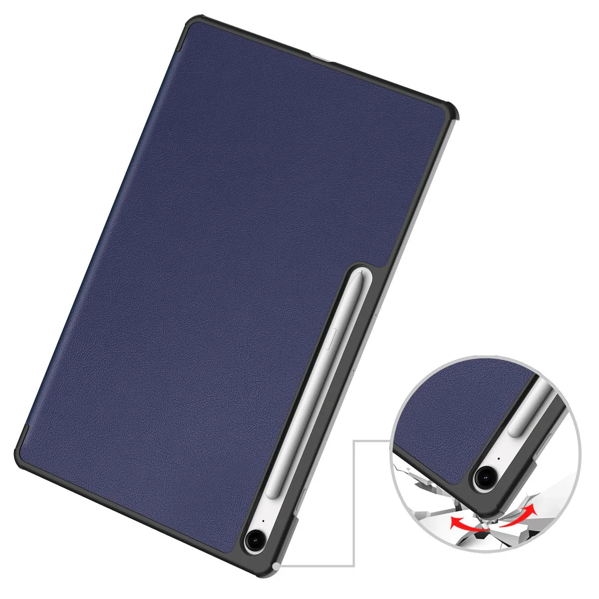 Schutzhülle für Galaxy Tab S10 FE Plus, Bizon Case Tab Croc, Dunkelblau