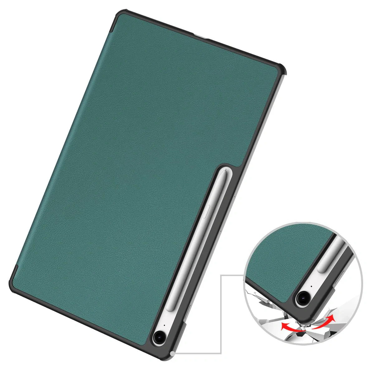 Schutzhülle für Galaxy Tab S10 FE Plus, Bizon Case Tab Croc, Dunkelgrün