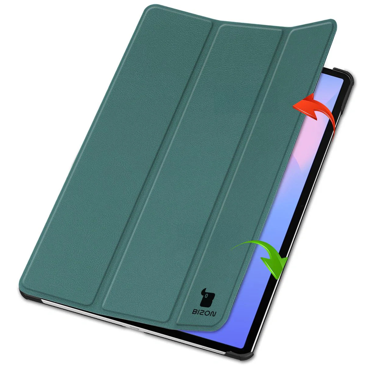 Schutzhülle für Galaxy Tab S10 FE Plus, Bizon Case Tab Croc, Dunkelgrün