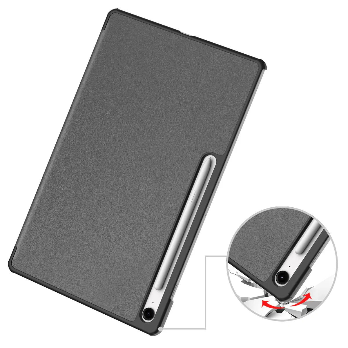 Schutzhülle für Galaxy Tab S10 FE Plus, Bizon Case Tab Croc, Grau