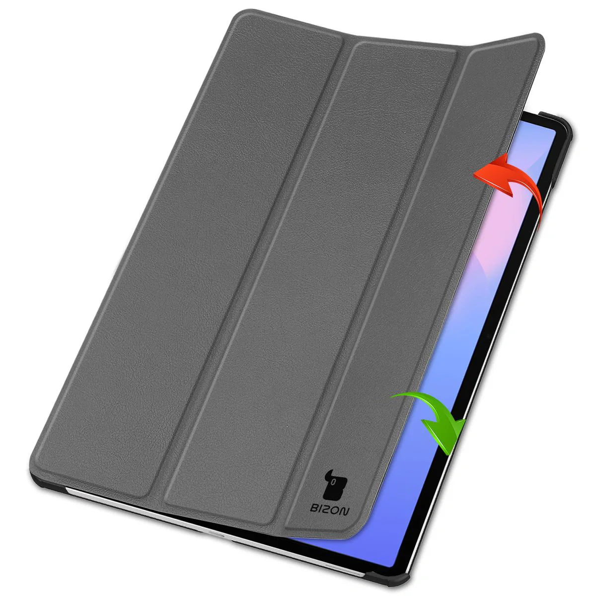 Schutzhülle für Galaxy Tab S10 FE Plus, Bizon Case Tab Croc, Grau