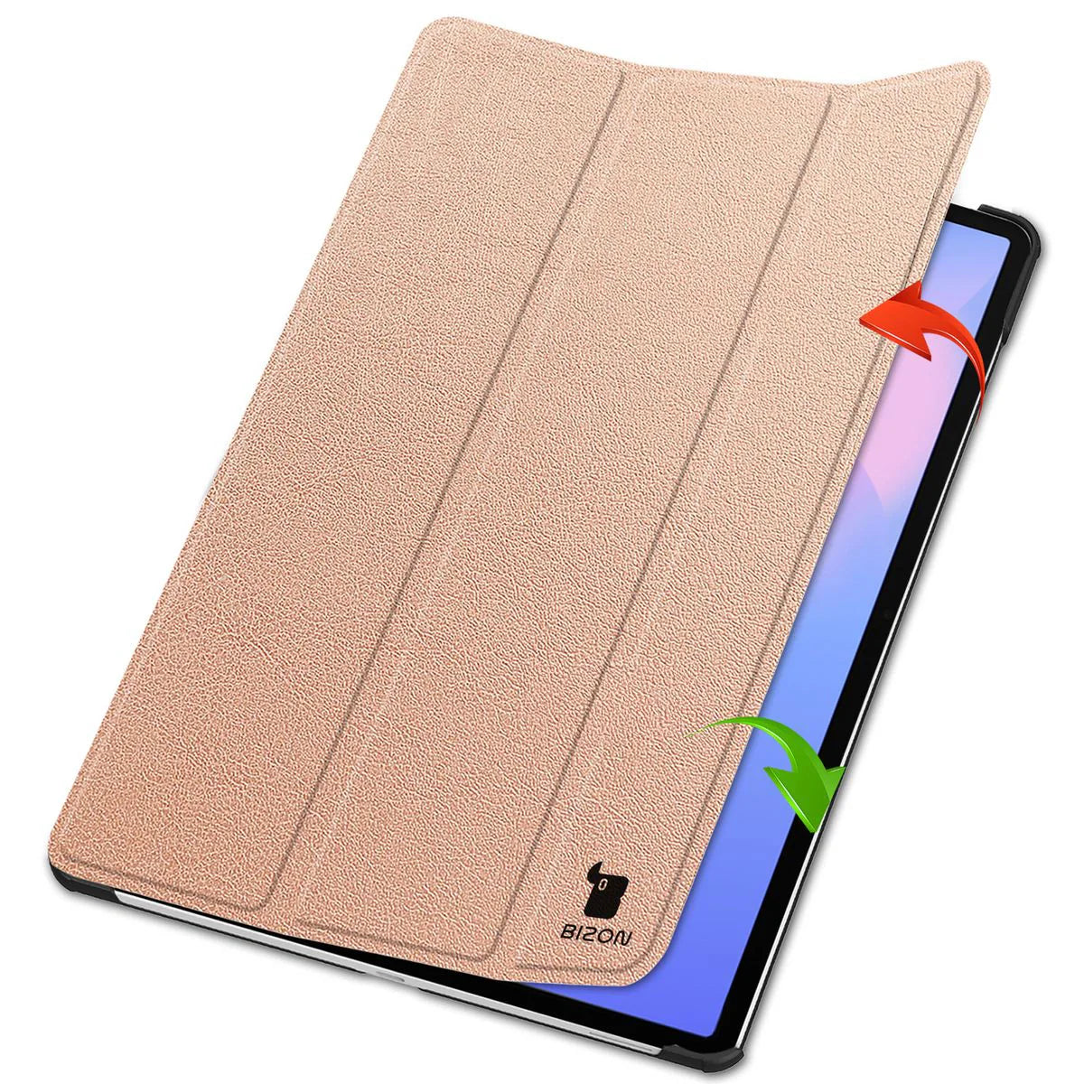 Schutzhülle für Galaxy Tab S10 FE Plus, Bizon Case Tab Croc, Rosegold