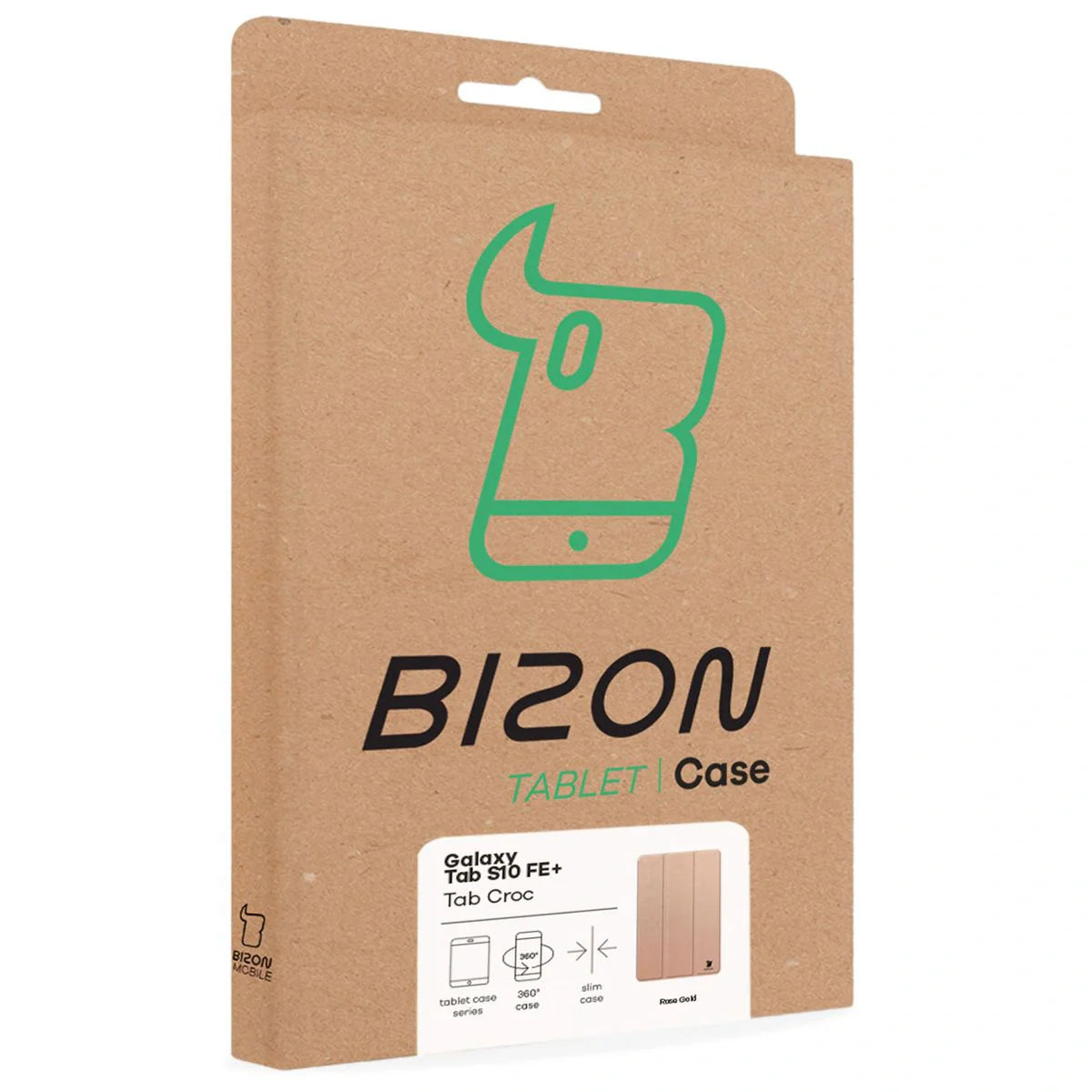 Schutzhülle für Galaxy Tab S10 FE Plus, Bizon Case Tab Croc, Rosegold