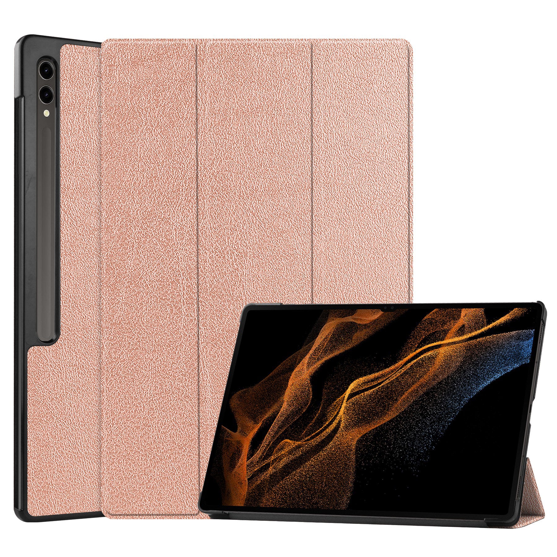 Schutzhülle Bizon Case Tab Croc für Galaxy Tab S10 Ultra / S9 Ultra, Rosegold