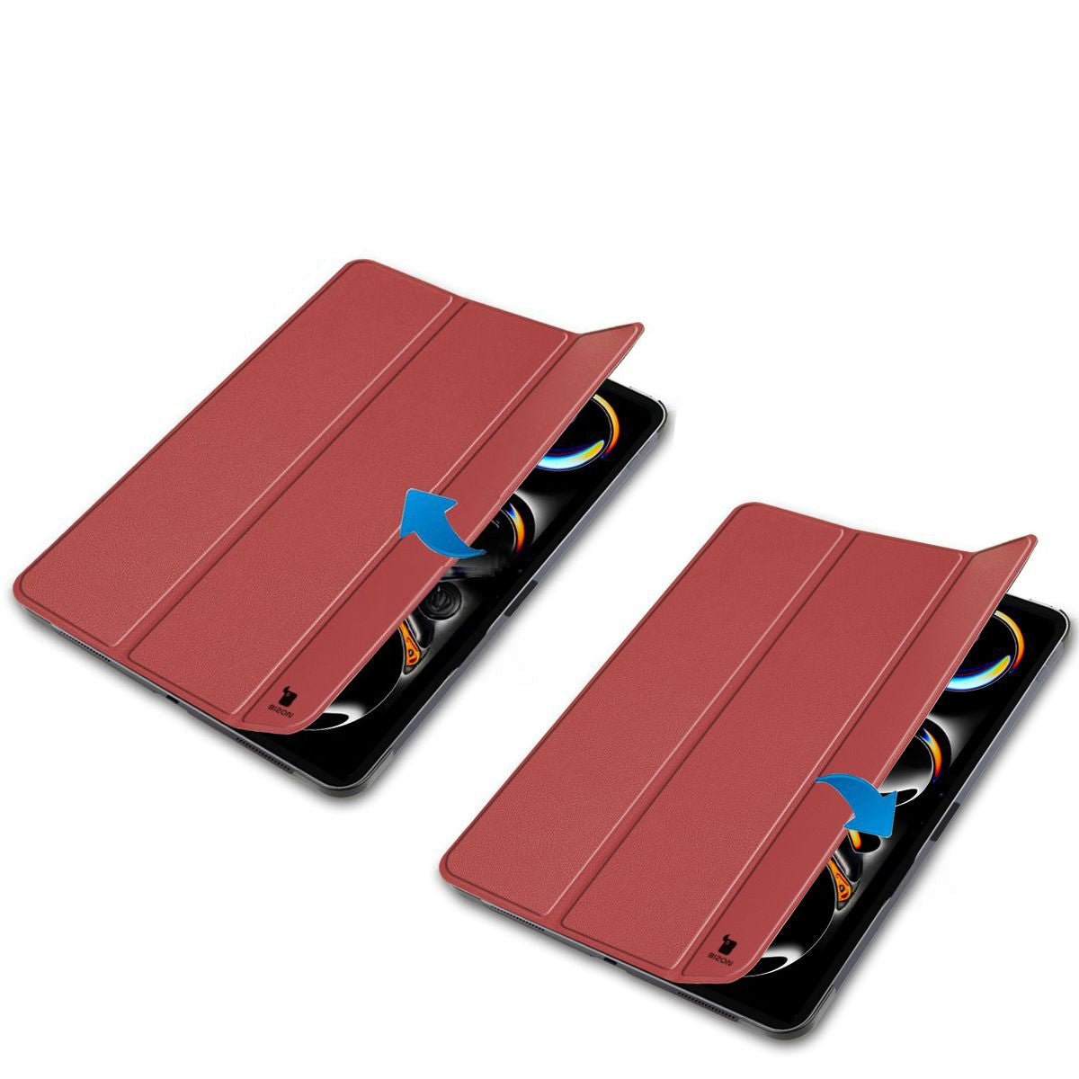 Schutzhülle für iPad Pro 11" 2025 / 2024, Bizon Case Tab Croc, Burgunderrot