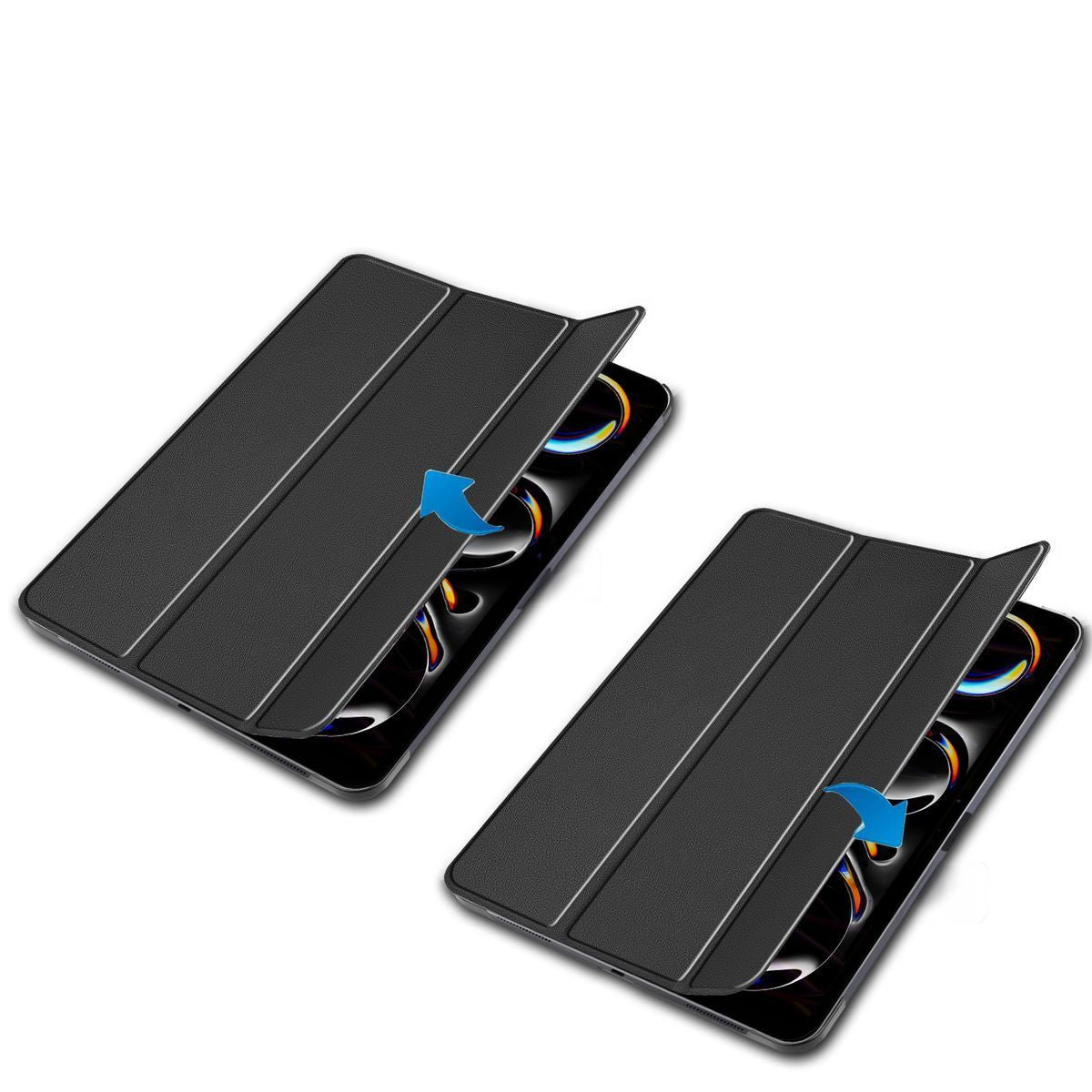Schutzhülle für iPad Pro 13" 2025 / 2024, Bizon Case Tab Croc, Schwarz