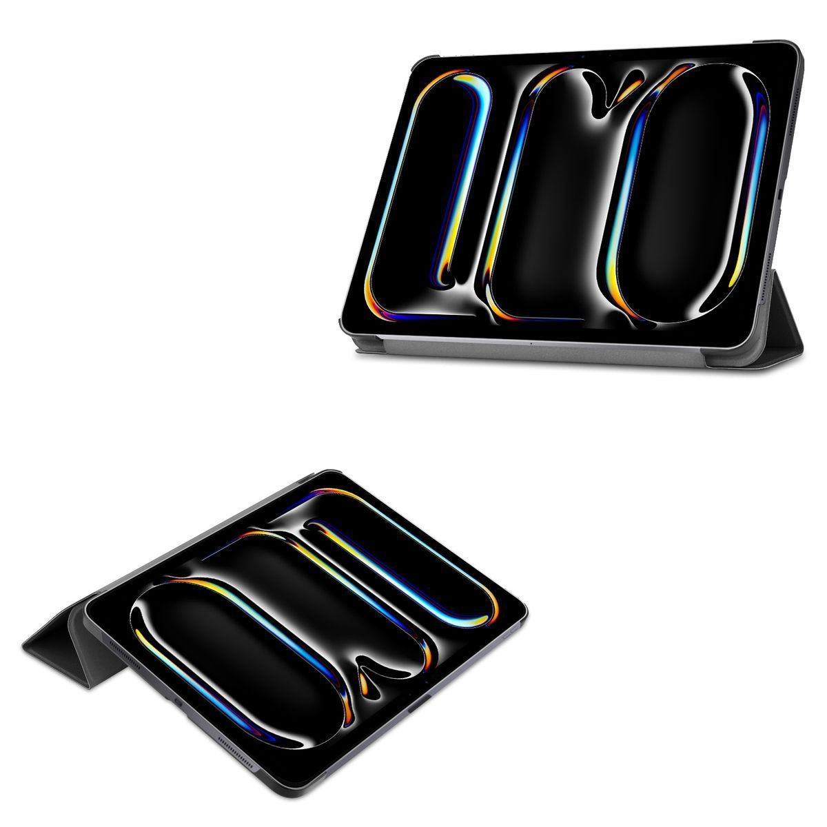 Schutzhülle für iPad Pro 13" 2025 / 2024, Bizon Case Tab Croc, Schwarz