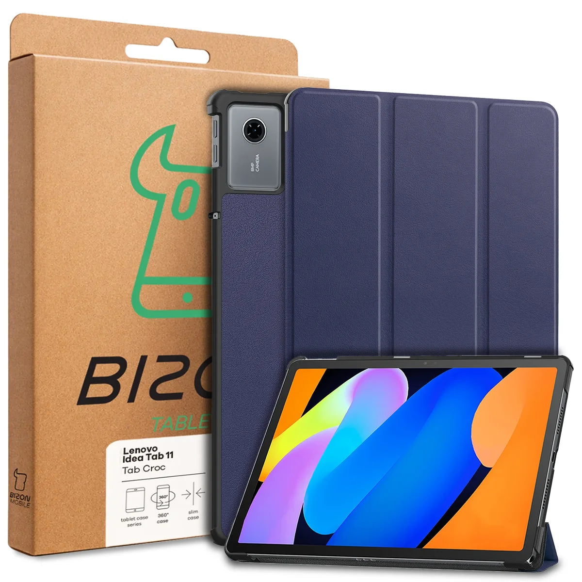 Schutzhülle für Lenovo Idea Tab 11, Bizon Case Tab Croc, Dunkelblau