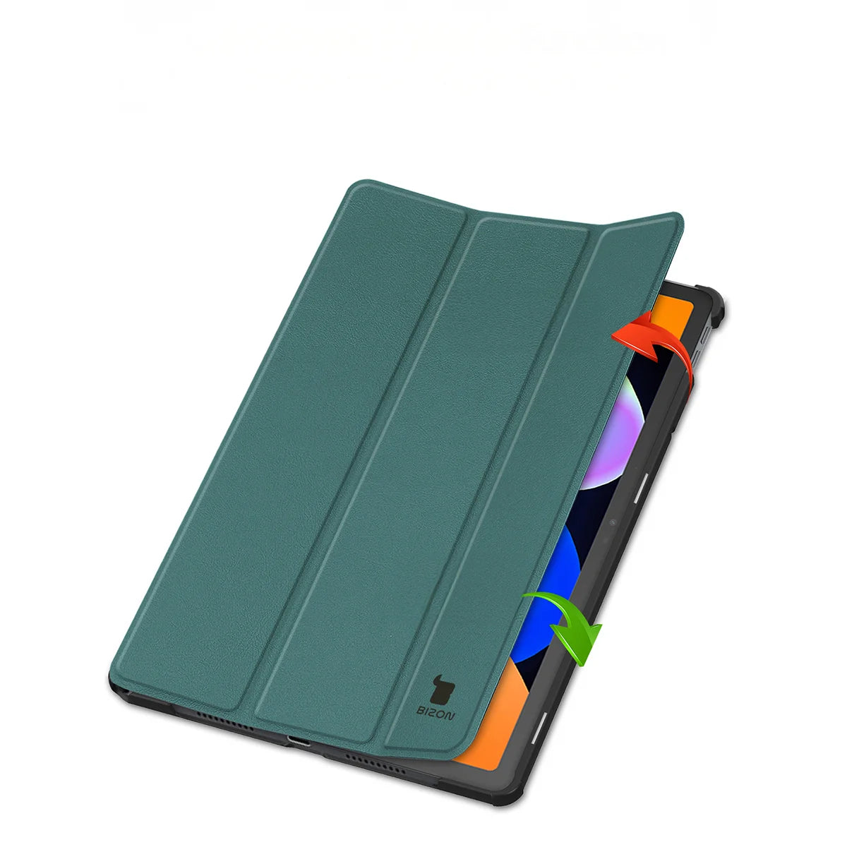 Etui z klapką Bizon Case Tab Croc do Lenovo Idea Tab 11, ciemnozielone