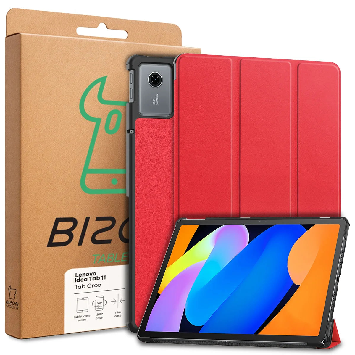 Schutzhülle für Lenovo Idea Tab 11, Bizon Case Tab Croc, Rot