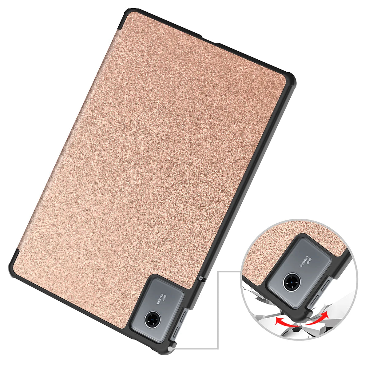 Etui z klapką Bizon Case Tab Croc do Lenovo Idea Tab 11, różowozłote