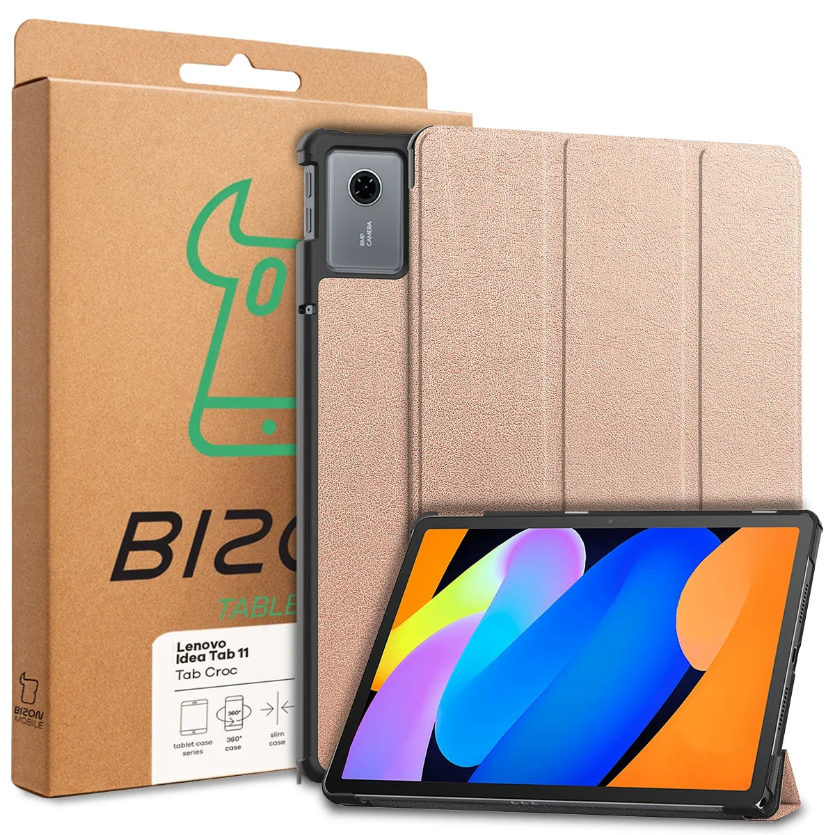 Schutzhülle für Lenovo Idea Tab 11, Bizon Case Tab Croc, Rosegold