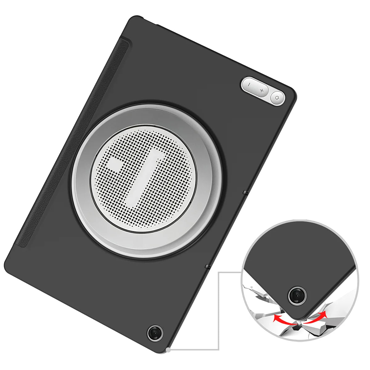 Schutzhülle mit Klappe für Lenovo Tab Plus Gen. 2, Bizon Case Tab Croc, Schwarz (3/8)
