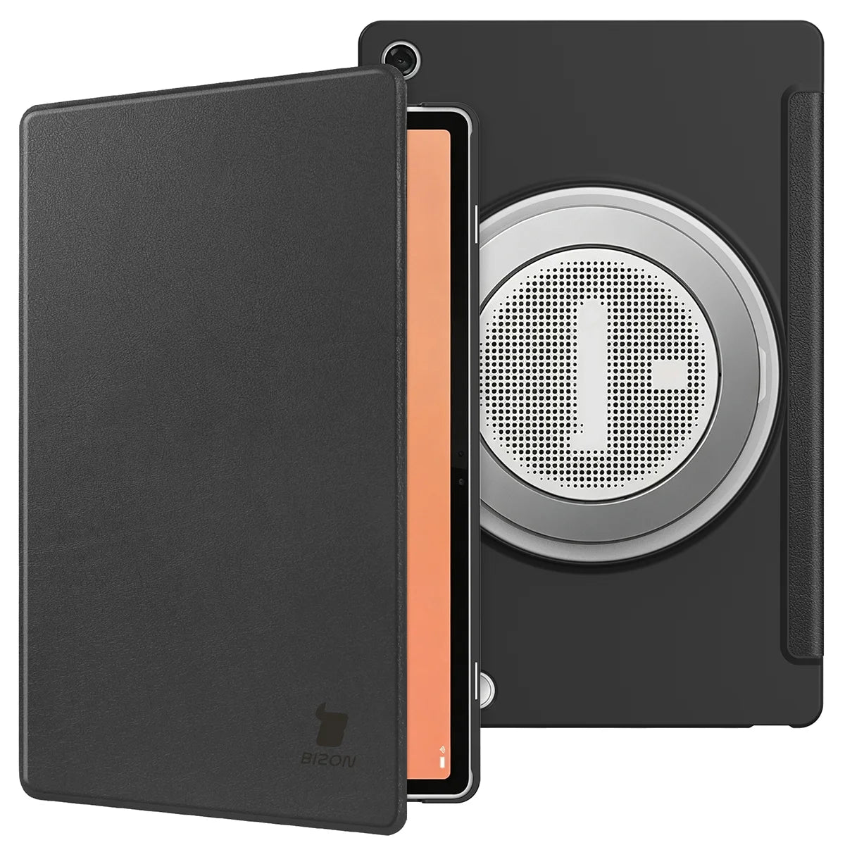 Schutzhülle mit Klappe für Lenovo Tab Plus Gen. 2, Bizon Case Tab Croc, Schwarz (4/8)