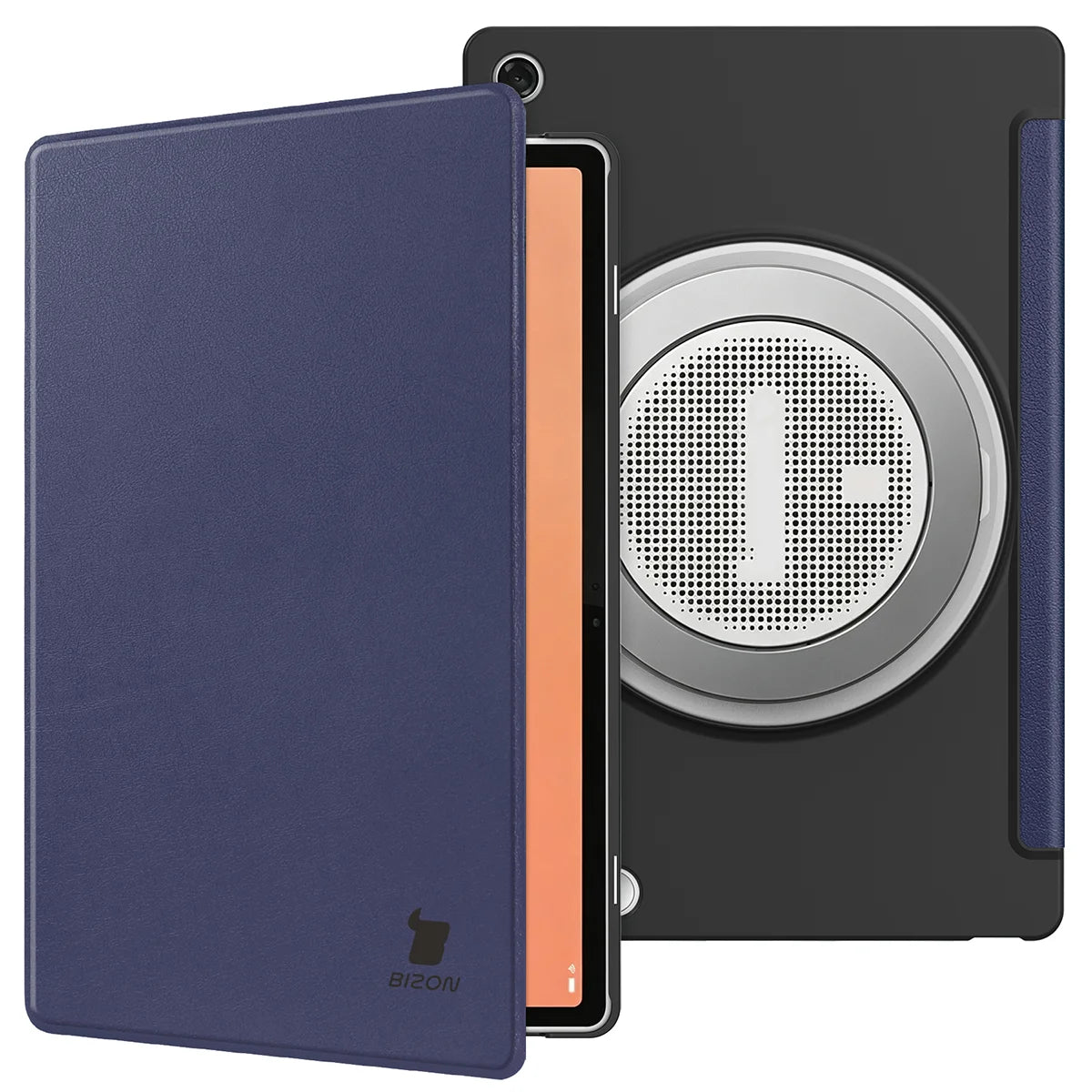 Schutzhülle mit Klappe für Lenovo Tab Plus Gen. 2, Bizon Case Tab Croc, Dunkelblau (4/8)