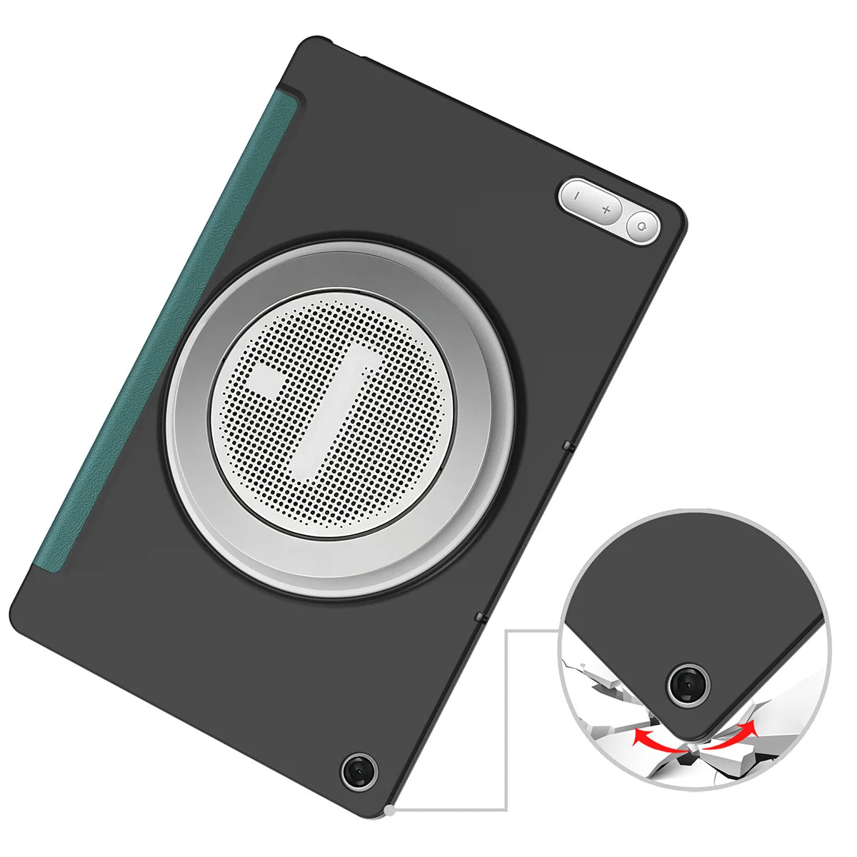 Schutzhülle mit Klappe für Lenovo Tab Plus Gen. 2, Bizon Case Tab Croc, Dunkelgrün (3/8)