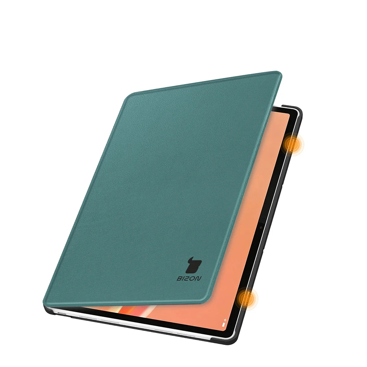 Schutzhülle mit Klappe für Lenovo Tab Plus Gen. 2, Bizon Case Tab Croc, Dunkelgrün (6/8)