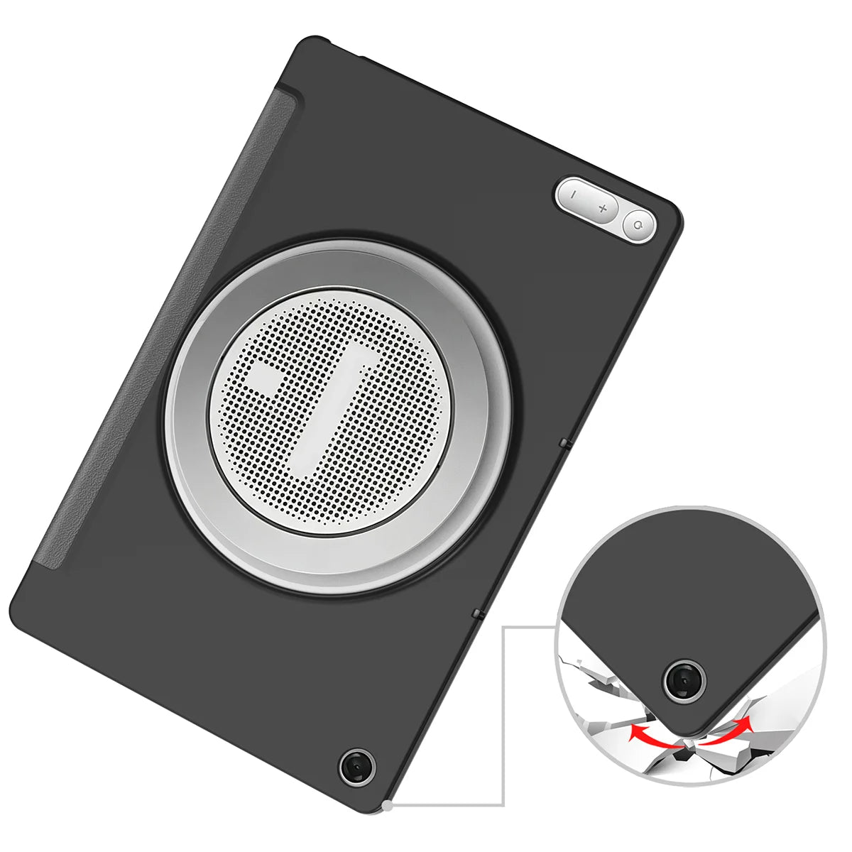 Schutzhülle mit Klappe für Lenovo Tab Plus Gen. 2, Bizon Case Tab Croc, Grau (3/8)