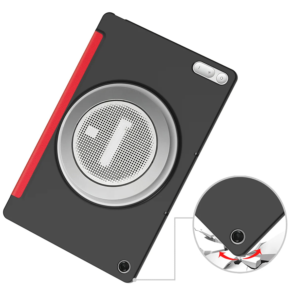 Schutzhülle mit Klappe für Lenovo Tab Plus Gen. 2, Bizon Case Tab Croc, Rot (3/8)