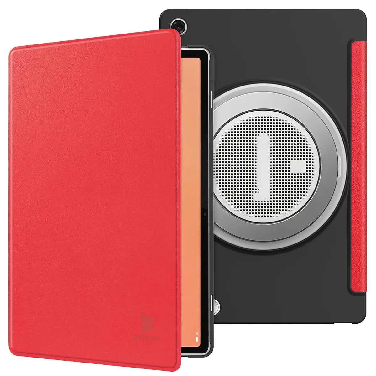 Schutzhülle mit Klappe für Lenovo Tab Plus Gen. 2, Bizon Case Tab Croc, Rot (4/8)