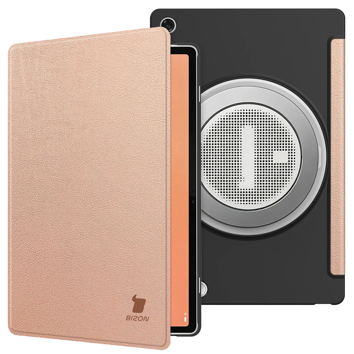 Schutzhülle mit Klappe für Lenovo Tab Plus Gen. 2, Bizon Case Tab Croc, Rosegold (4/8)