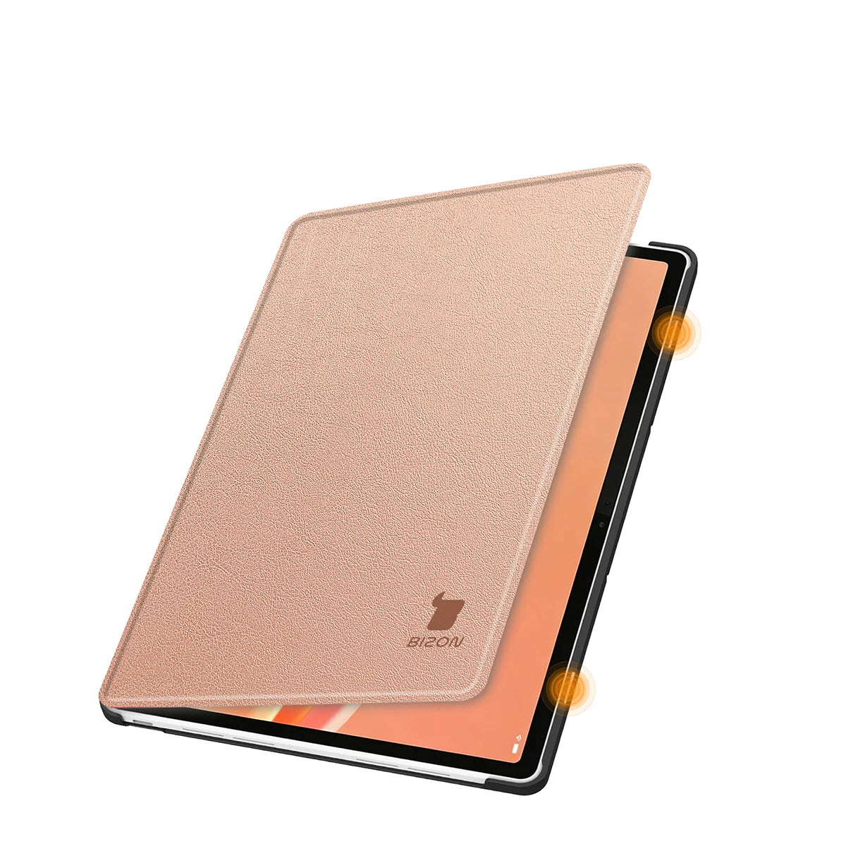 Schutzhülle mit Klappe für Lenovo Tab Plus Gen. 2, Bizon Case Tab Croc, Rosegold (6/8)