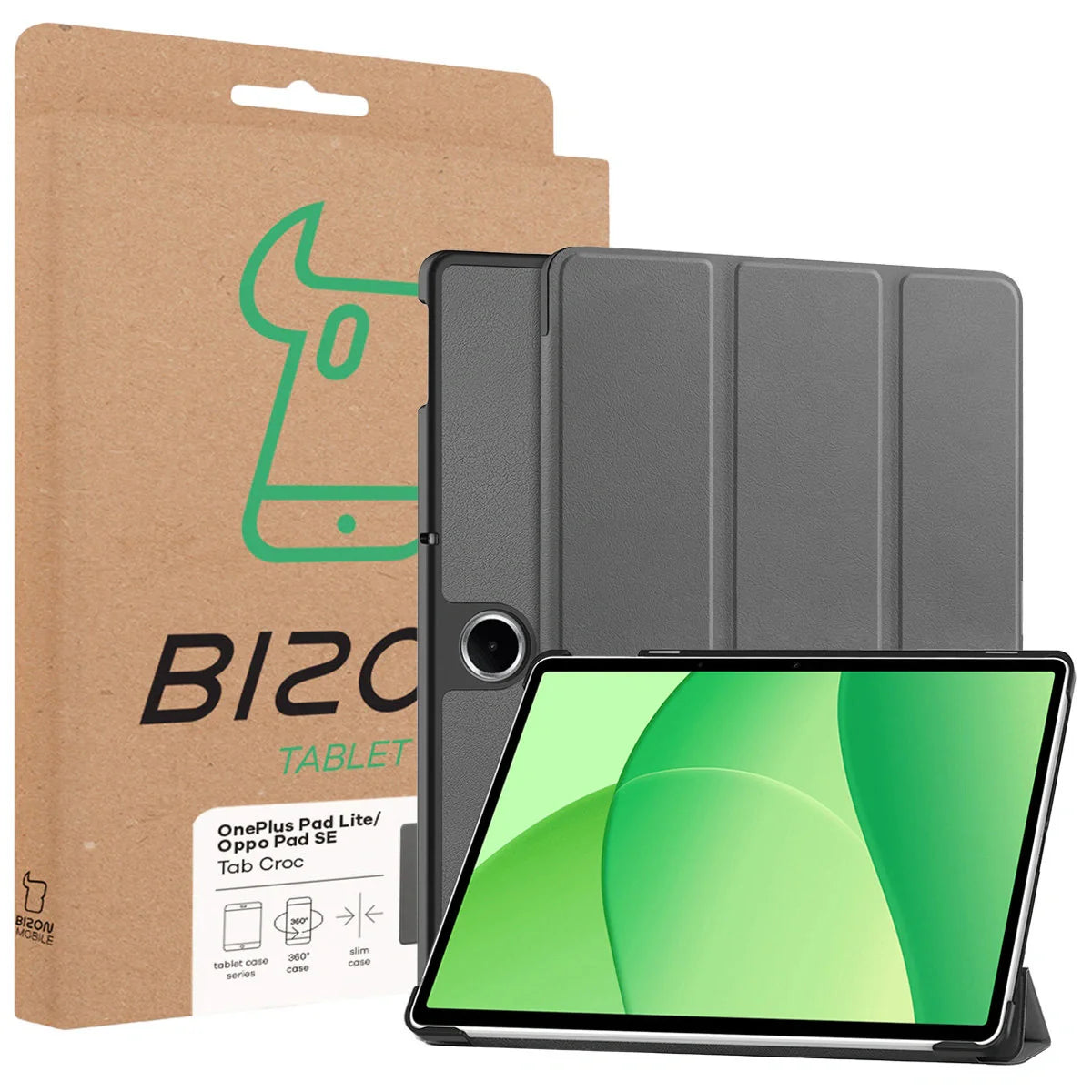 Schutzhülle für OnePlus Pad Lite / Oppo Pad SE, Bizon Case Tab Croc, Grau