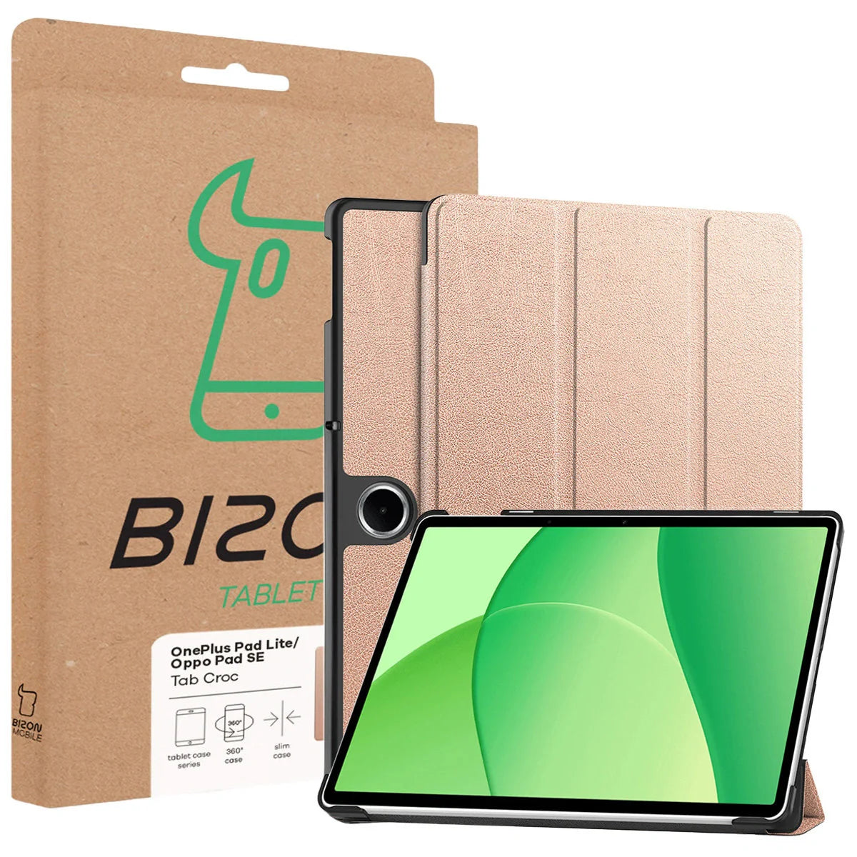 Schutzhülle für OnePlus Pad Lite / Oppo Pad SE, Bizon Case Tab Croc, Rosegold