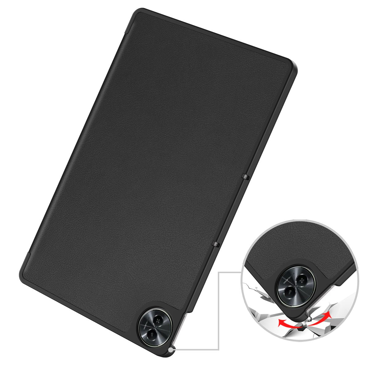 Schutzhülle für Realme Pad 2 11.5, Bizon Case Tab Croc, Schwarz