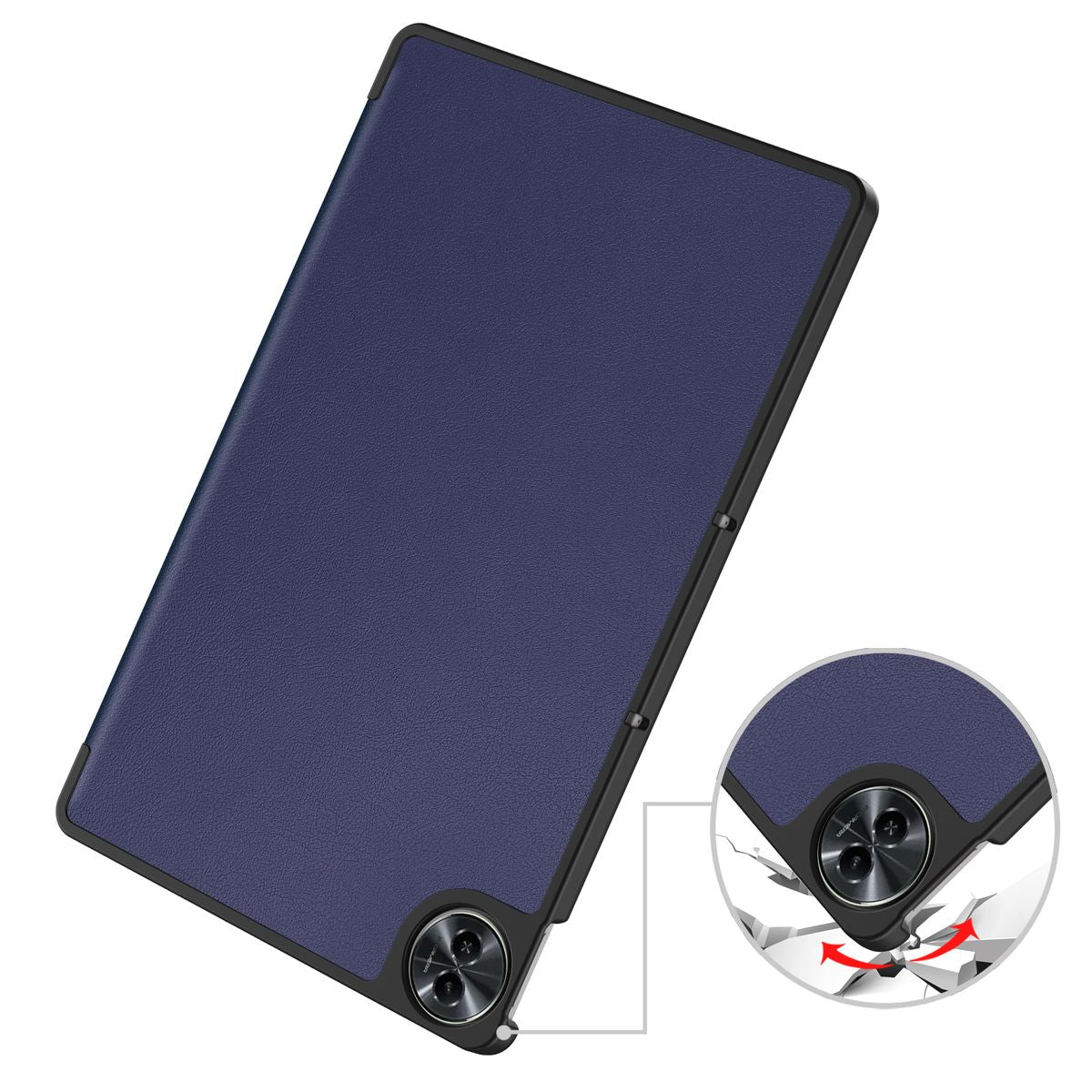 Schutzhülle für Realme Pad 2 11.5, Bizon Case Tab Croc, Marineblau