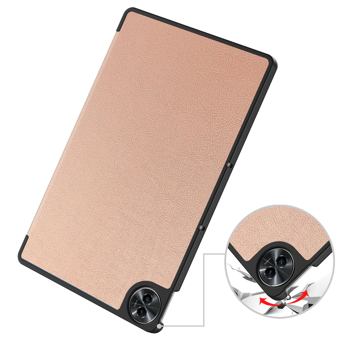 Schutzhülle für Realme Pad 2 11.5, Bizon Case Tab Croc, Rose Gold