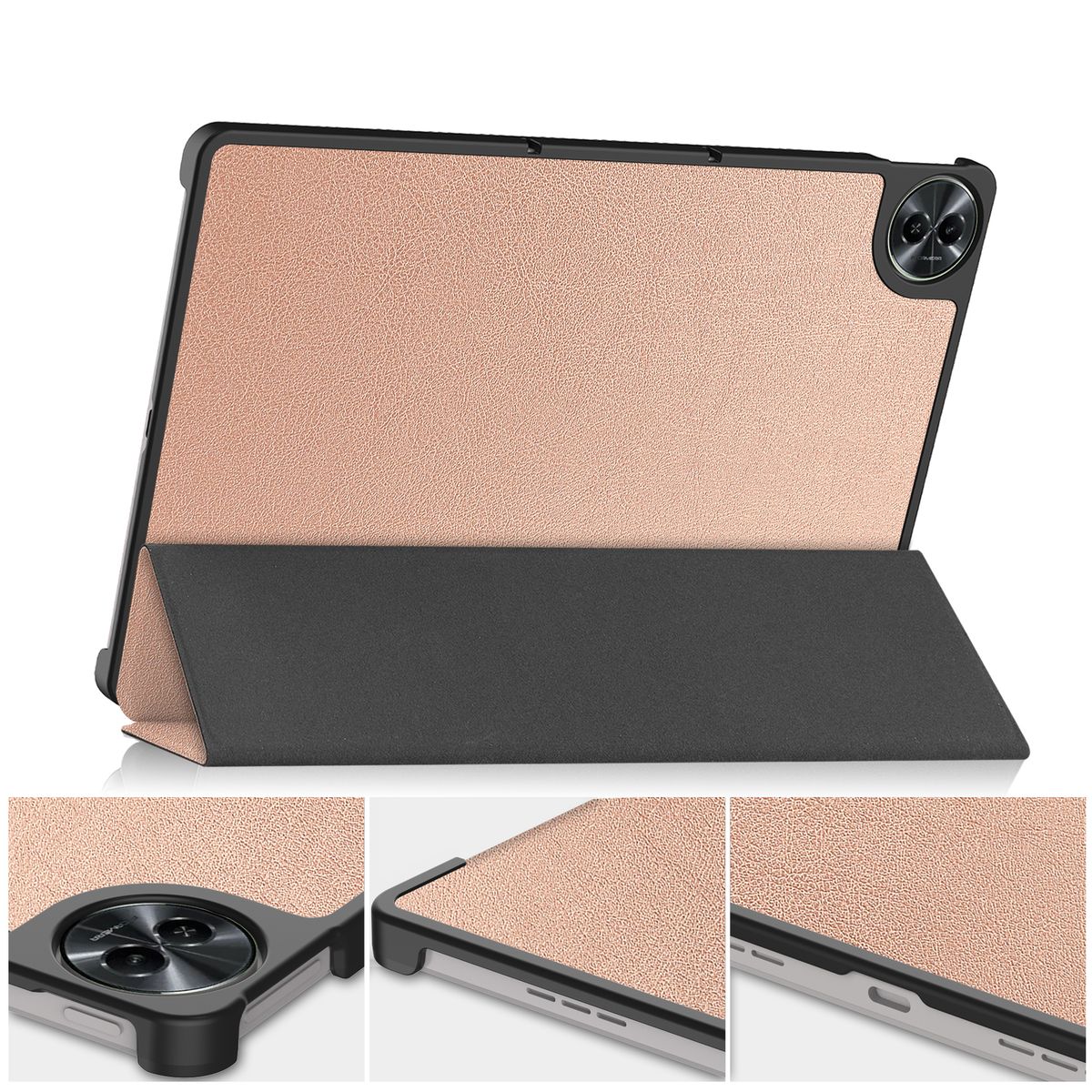Schutzhülle für Realme Pad 2 11.5, Bizon Case Tab Croc, Rose Gold