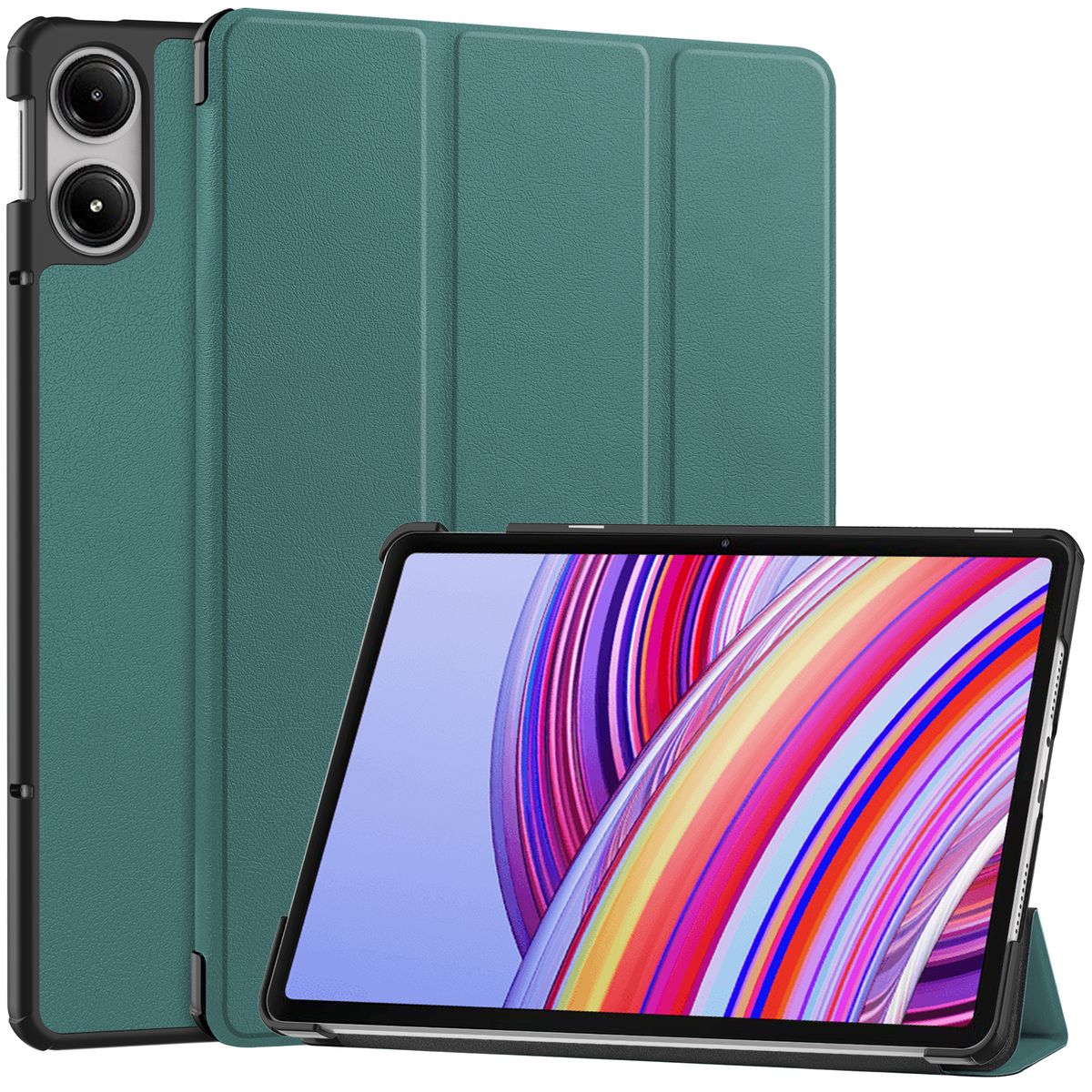 Schutzhülle für Xiaomi Redmi Pad Pro 12.1, Bizon Case Tab Croc, Dunkelgrün