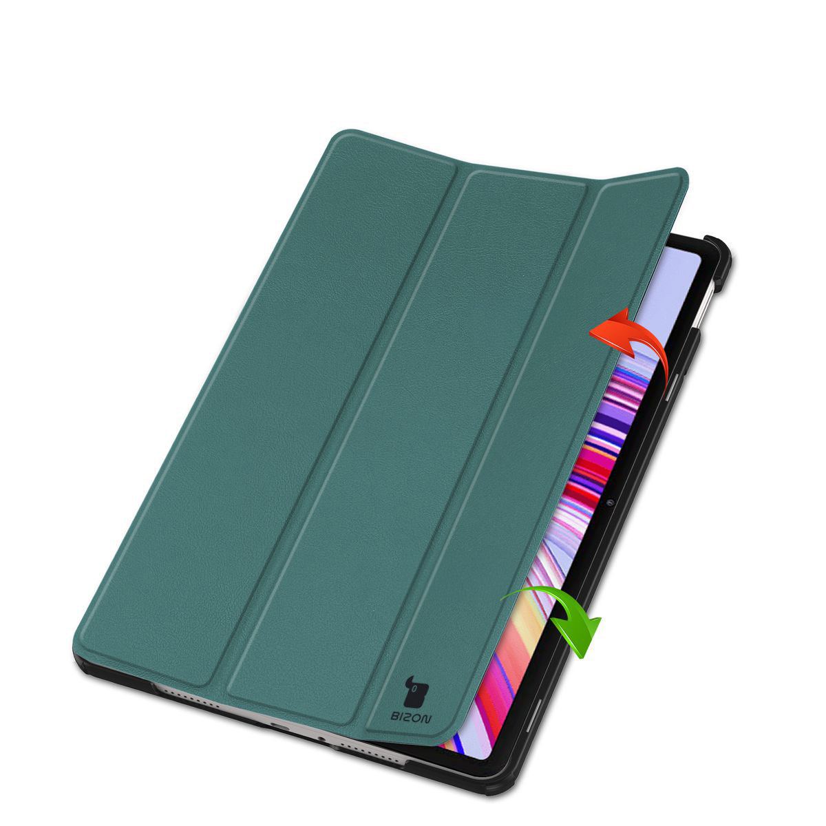 Schutzhülle für Xiaomi Redmi Pad Pro 12.1, Bizon Case Tab Croc, Dunkelgrün